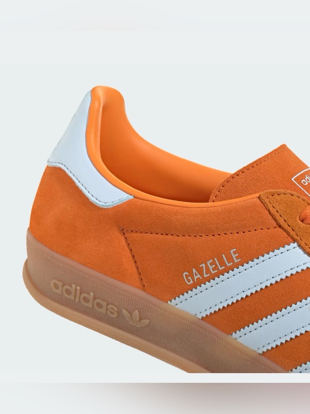 NWT Adidas Gazelle Indoor IH9640 Unity Orange Crystal Sky Gum Sneakers 6.5 - Picture 9 of 12